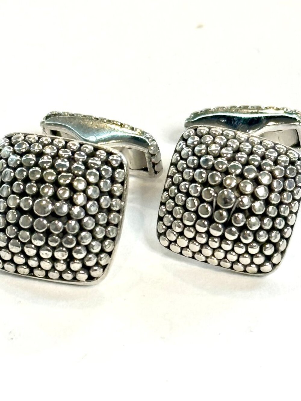 John Hardy Estate Sterling Silver Dot Cufflinks JH111